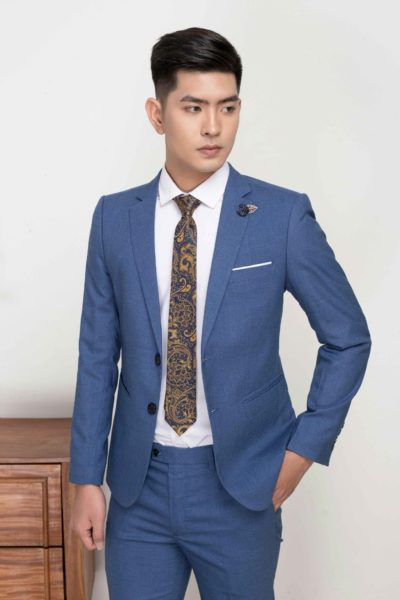 Đồng Phục Công Sở-Áo Vest Nam Màu Xanh Nhạt 119