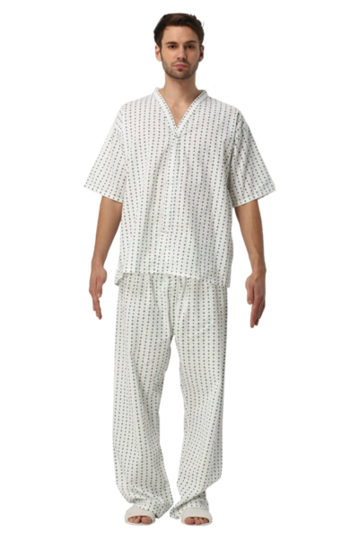 Đồng phục bệnh viện – Đồng phục bệnh nhân màu trắng họa tiết 68